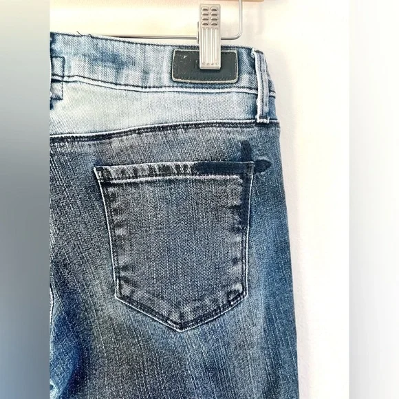 RtA Road to Awe Distressed Two-Tone Frayed Hem Skinny Jeans Women's Size 26‎